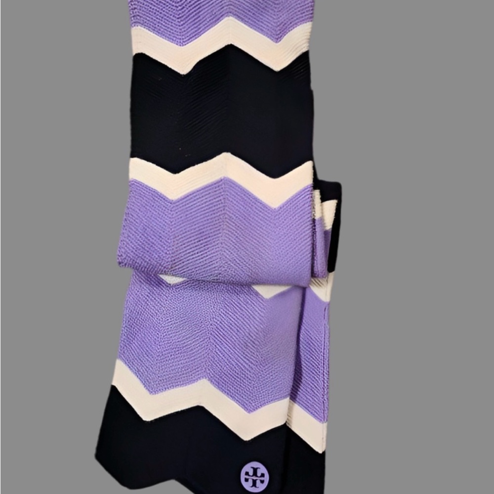 Tory Burch Purple and Black Chevron Scarf